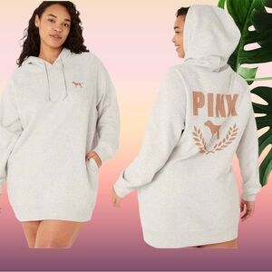 SOLD❌ (XL) VS PINK Bling Sweatshirt Dress in Heather Grey With Glitter Logo